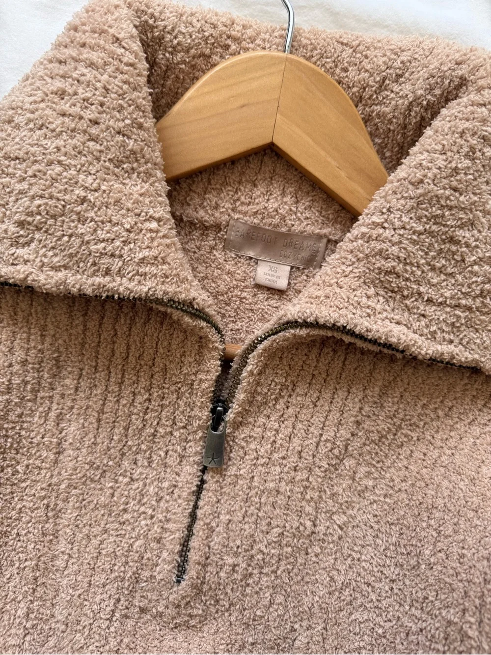 Barefoot Dreams CozyChic Fuzzy Half Zip Tunic Sweater Size XS